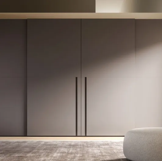 Night 27 sliding door wardrobe in matte Basalt lacquered finish by Orme.