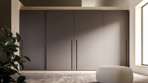Night 27 sliding door wardrobe in matte Basalt lacquered finish by Orme.