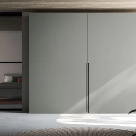 Night 37 sliding door wardrobe in matte lead lacquered finish by Orme