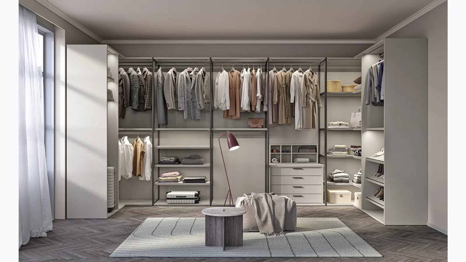 Night&Day W21 walk-in closet by Colombini Casa.