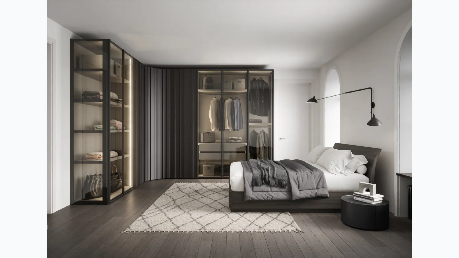 Perry corner wardrobe by Novamobili