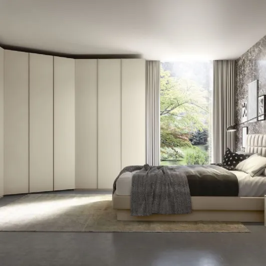 Wardrobe with hinged doors S75 Steel Quadro corner.