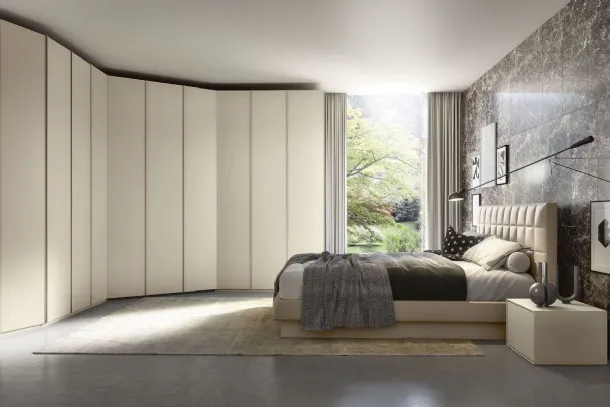 Wardrobe with hinged doors S75 Steel Quadro corner.