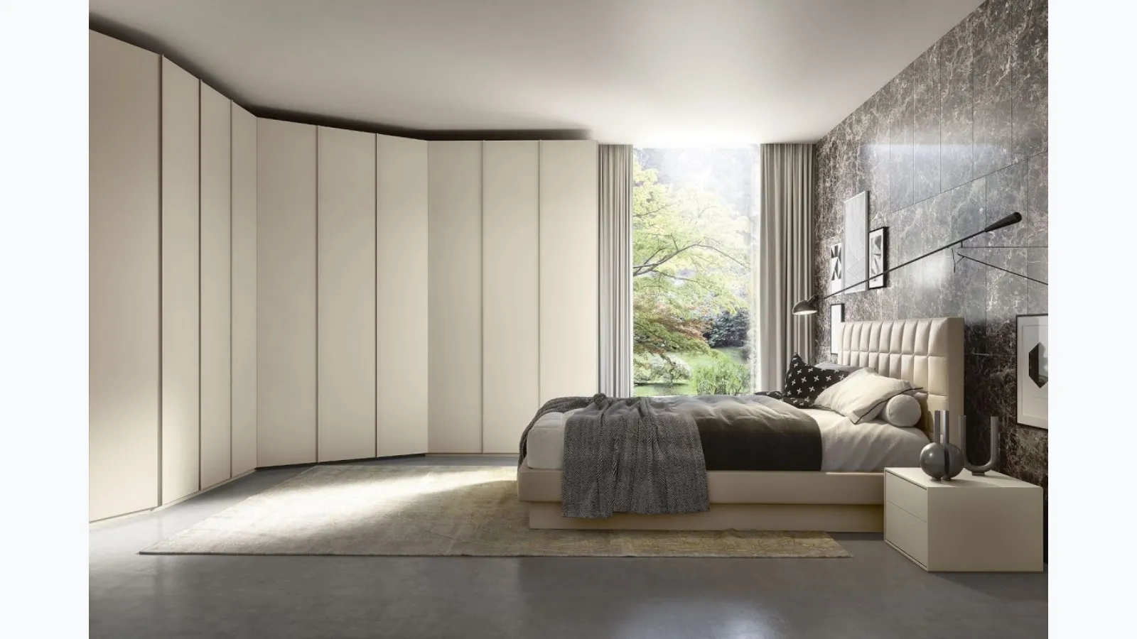 Wardrobe with hinged doors S75 Steel Quadro corner.