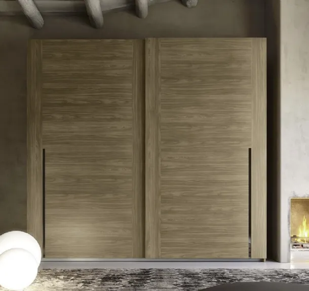 Wardrobe with sliding doors S40 Maxi in walnut finish S75