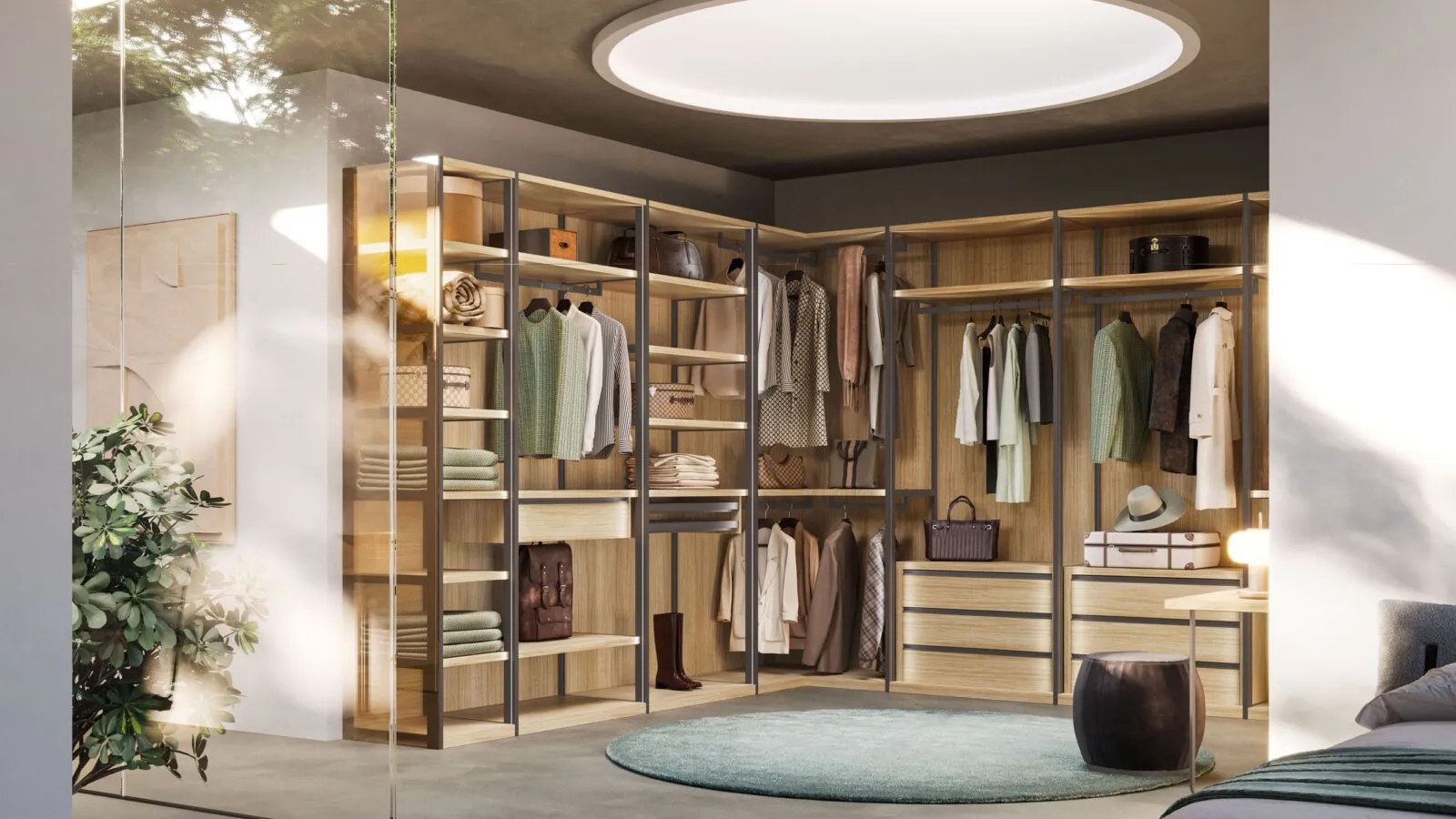 Skeletro wardrobe in oak materic by Orme.