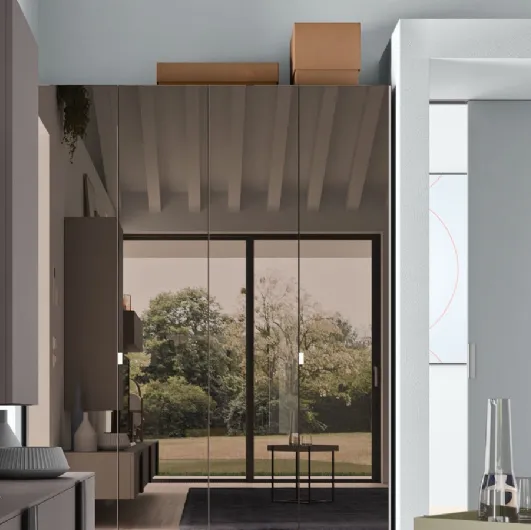 Wardrobe with hinged doors, Bronzed Glass Mirror by Orme.