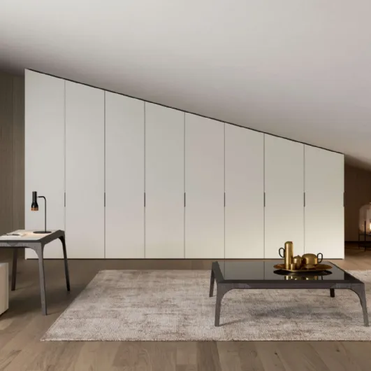 Custom-made wardrobe with swinging doors for attic spaces by Presotto