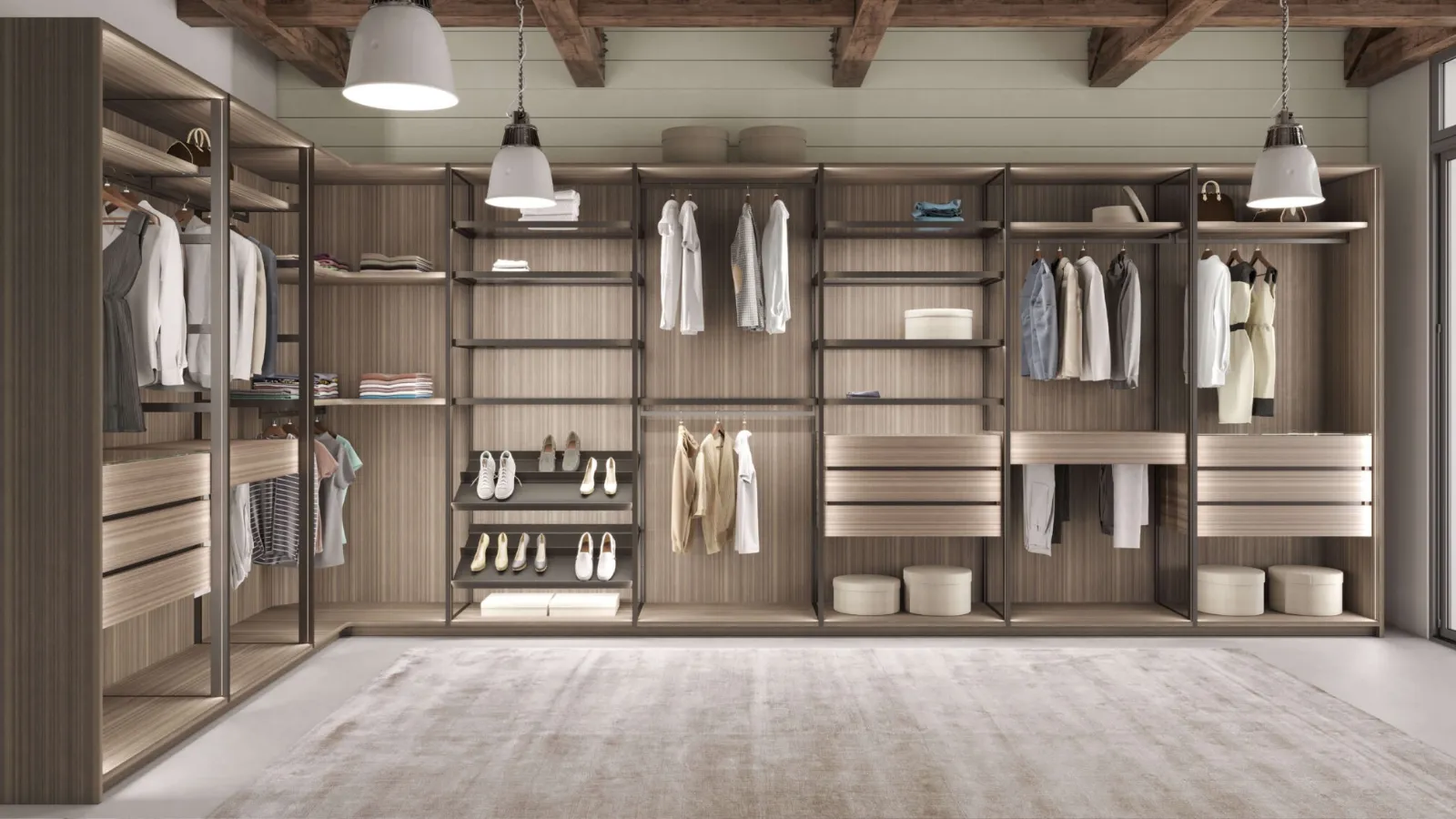 Presotto's Technopolis Free Metal Wood Walk-in Closet