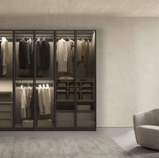 Wardrobe with swinging doors Frame Glass by Presotto
