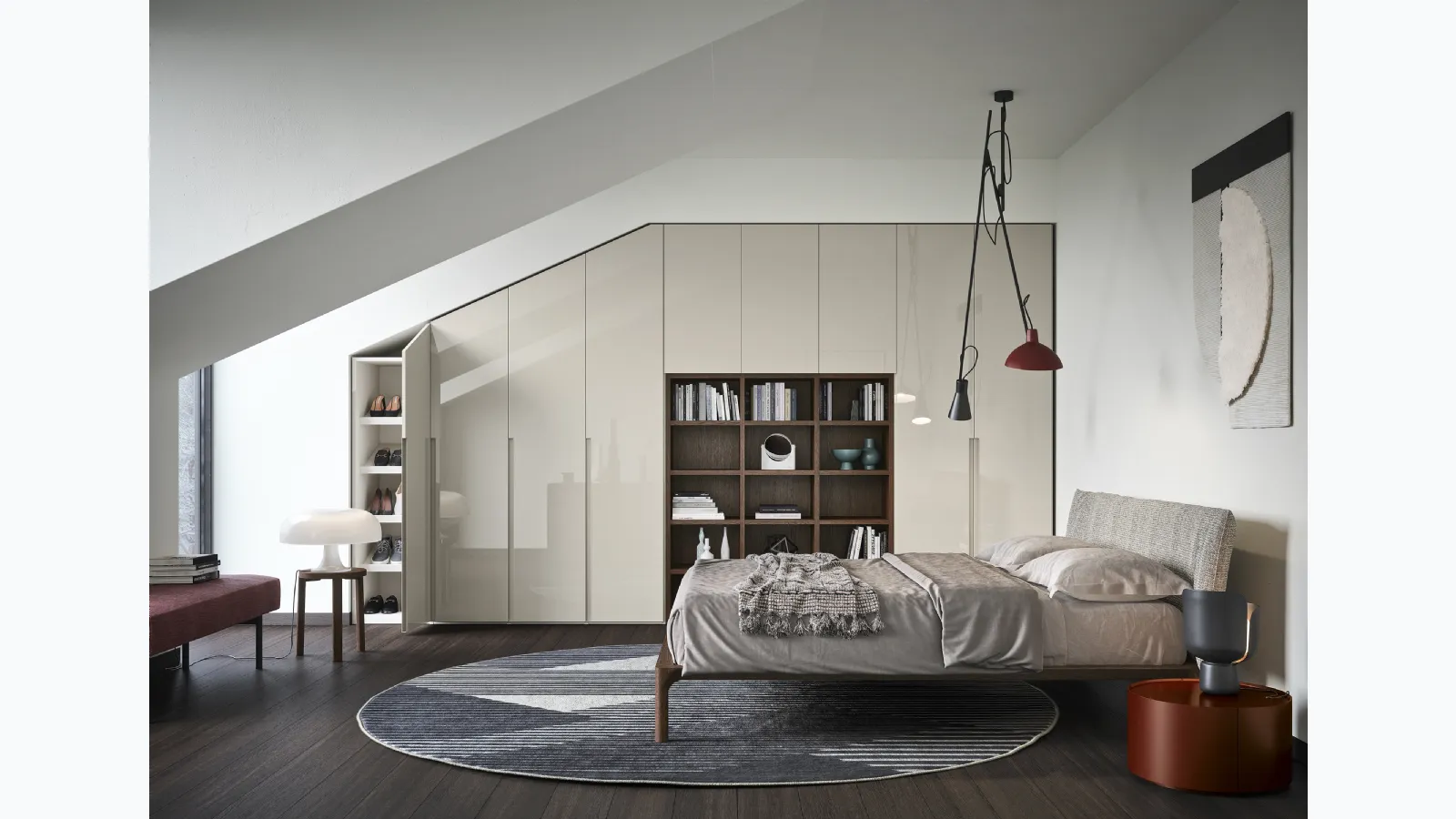 Glossy lacquered wardrobe Unika by Novamobili