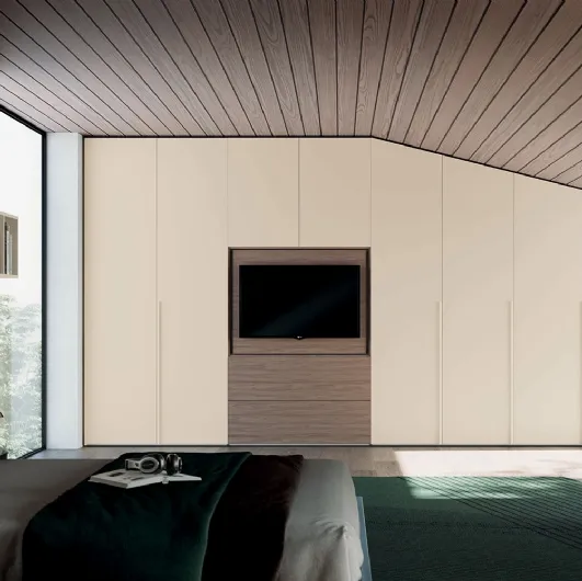 Custom wardrobe for mansard W23 06 by Clever
