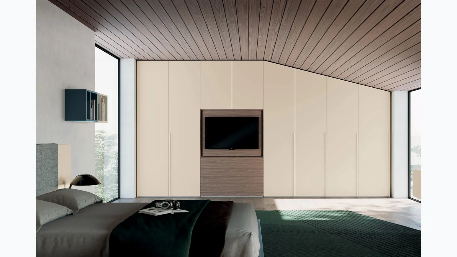 Custom wardrobe for mansard W23 06 by Clever