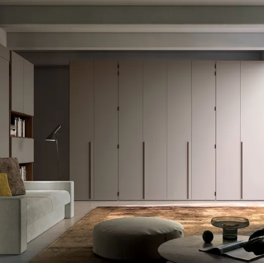 W23 07 Clever bookcase with hinged doors.