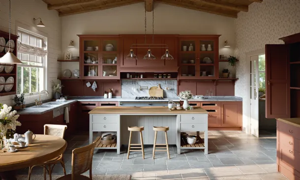 Corner Classic kitchen Adalise in lacquered wood by Marchi.