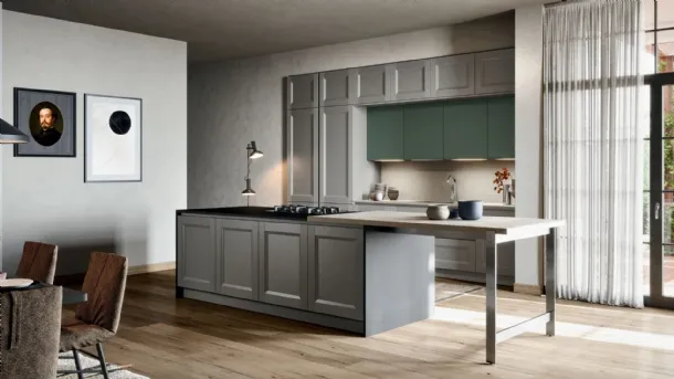 Classic kitchen with Asia 04 island by Forma Cucine.