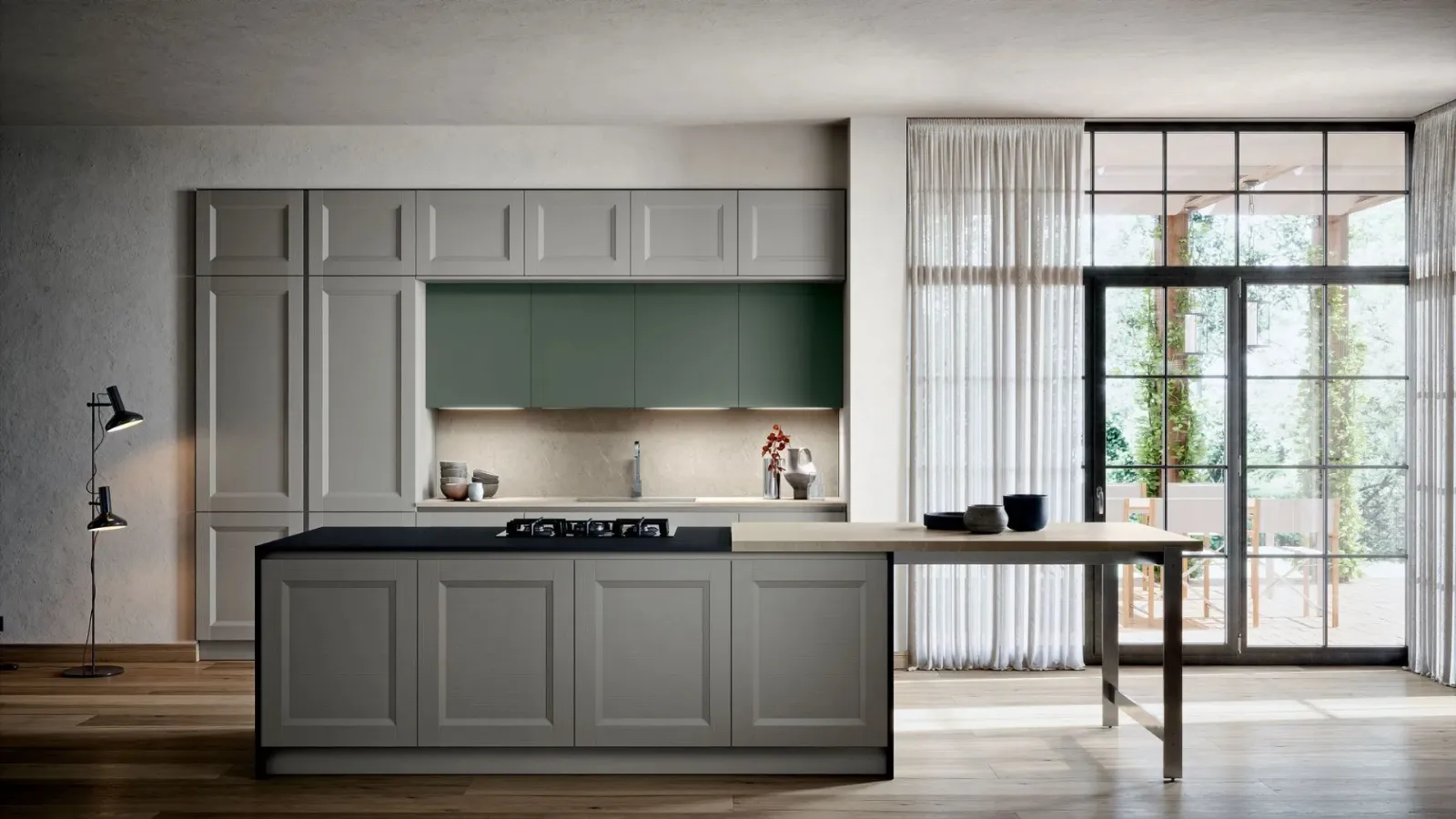 Classic Kitchen with Asia 04 island by Forma Cucine