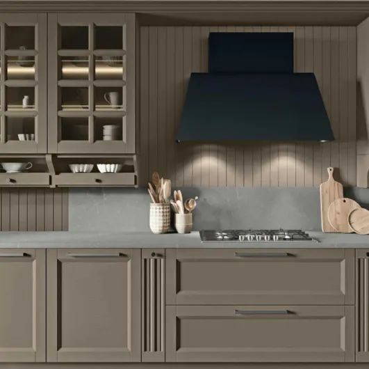 Classic linear kitchen Beverly 05 by Stosa.