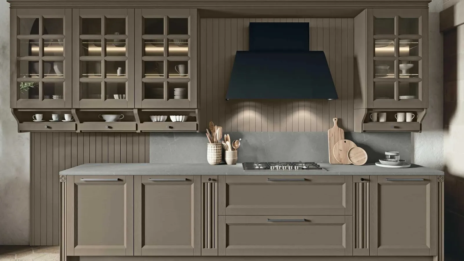 Classic linear kitchen Beverly 05 by Stosa.