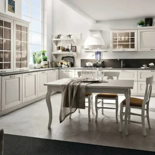Classic corner kitchen in lacquered wood Bolgheri 04 by Stosa