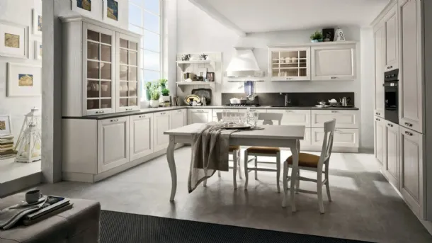Classic corner kitchen in lacquered wood Bolgheri 04 by Stosa