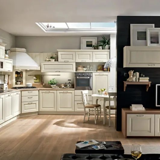Classic corner kitchen Bolgheri 05 in lacquered wood by Stosa