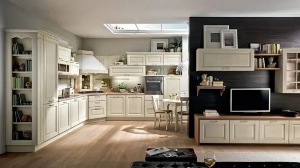 Classic corner kitchen Bolgheri 05 in lacquered wood by Stosa
