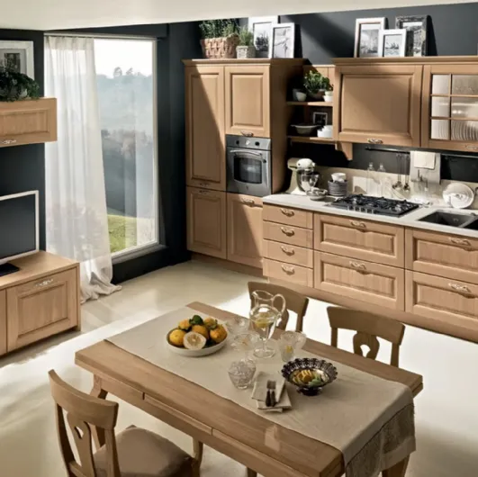Classic Bolgheri 07 kitchen in Natural Oak by Stosa.
