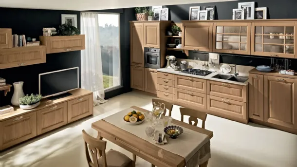 Classic Bolgheri 07 kitchen in Natural Oak by Stosa.