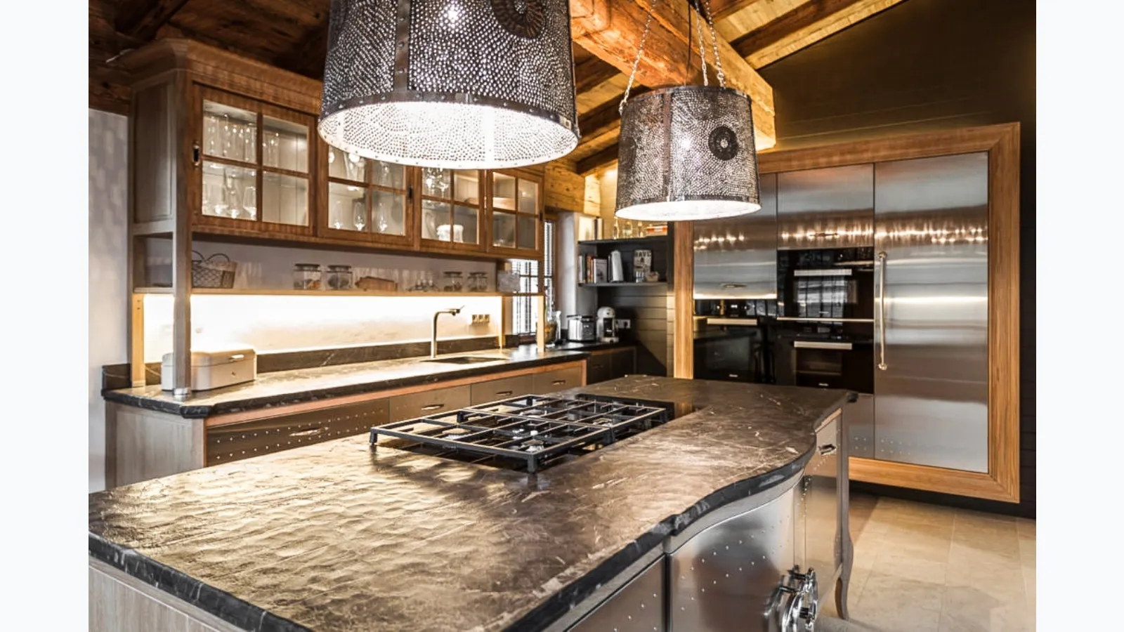 Classic corner kitchen with Dechora island by Marchi.