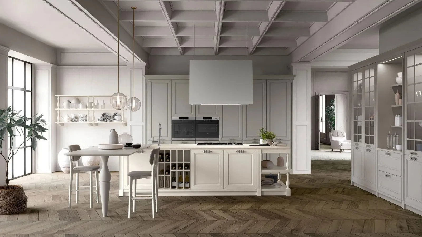Classic kitchen with Dolcevita 02 island by Stosa.