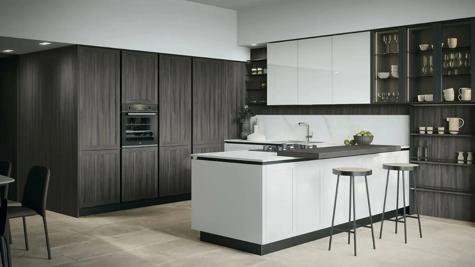 Classic kitchen with Forma Cucine River 01 peninsula.
