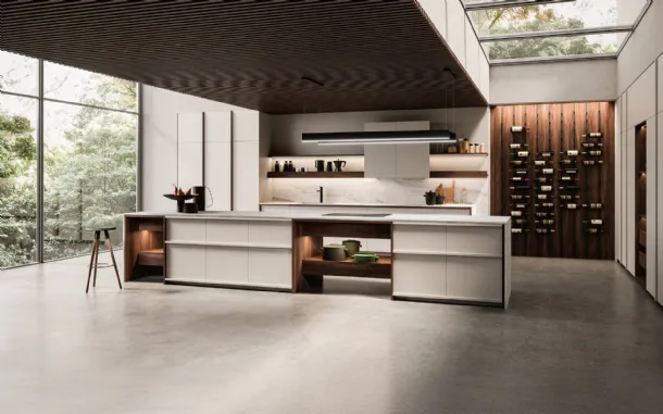 Design Kitchen with Arena Mass + K table island by Maistri