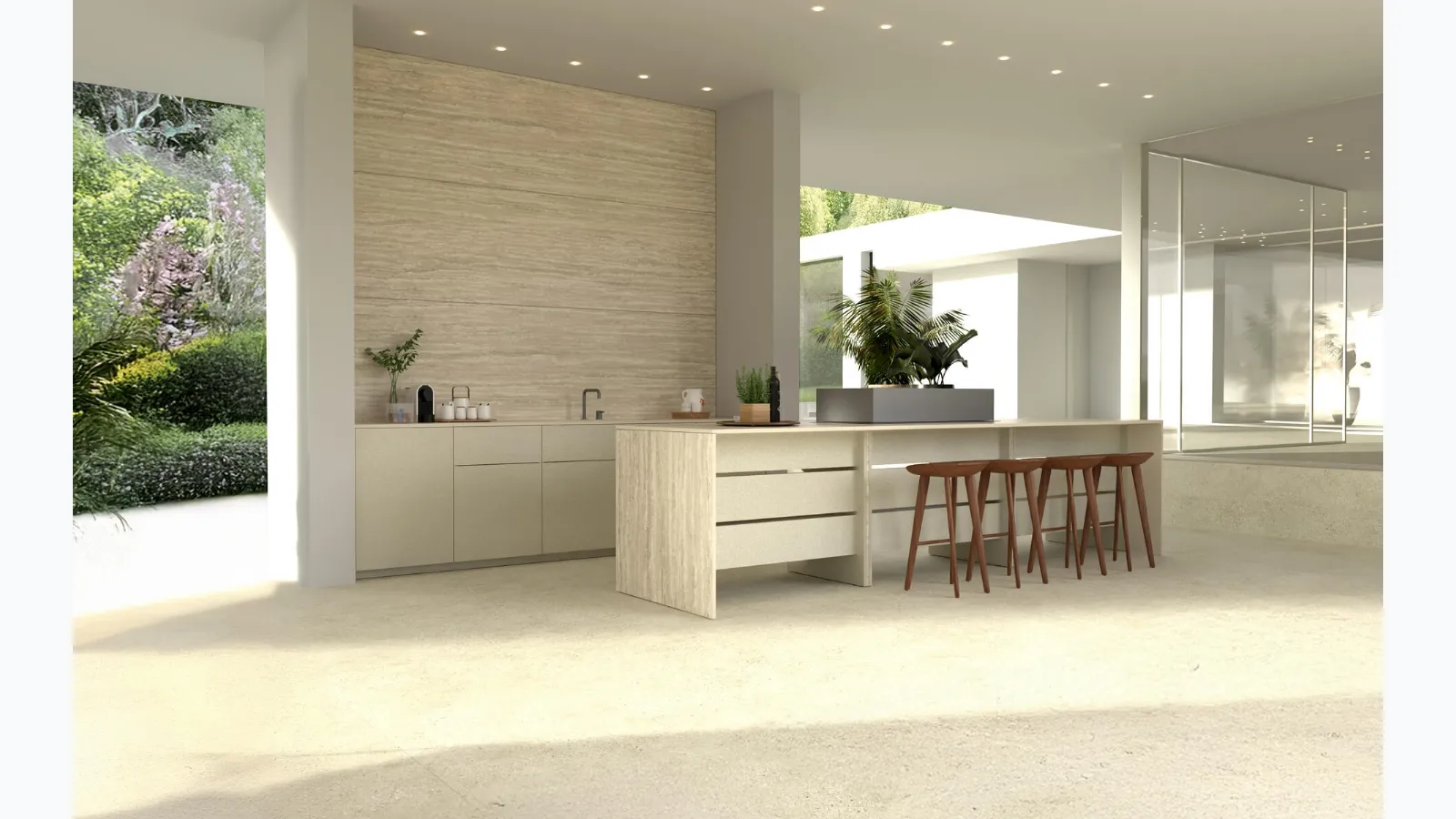 Design Kitchen with B table island + Outdoor Units by Maistri