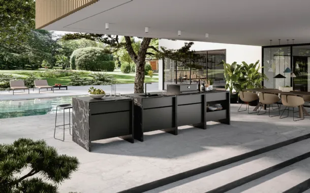Outdoor Design Kitchen with Full Door B Table by Maistri