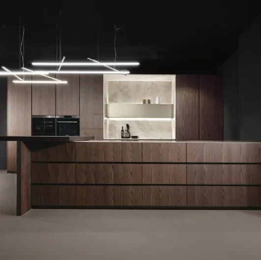 Giza kitchen with peninsula in ash wood by Maistri Design.