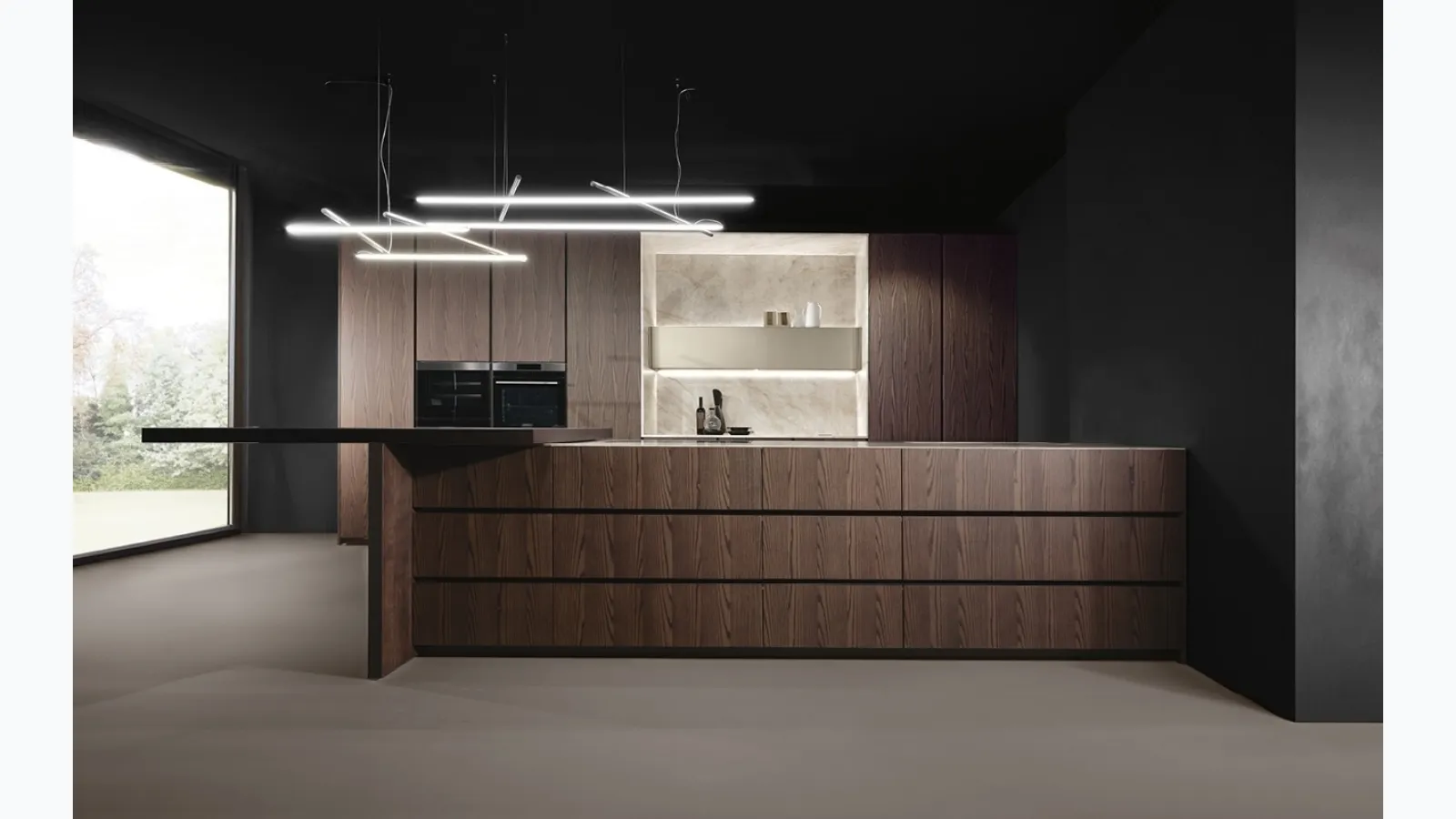 Giza kitchen with peninsula in ash wood by Maistri Design.