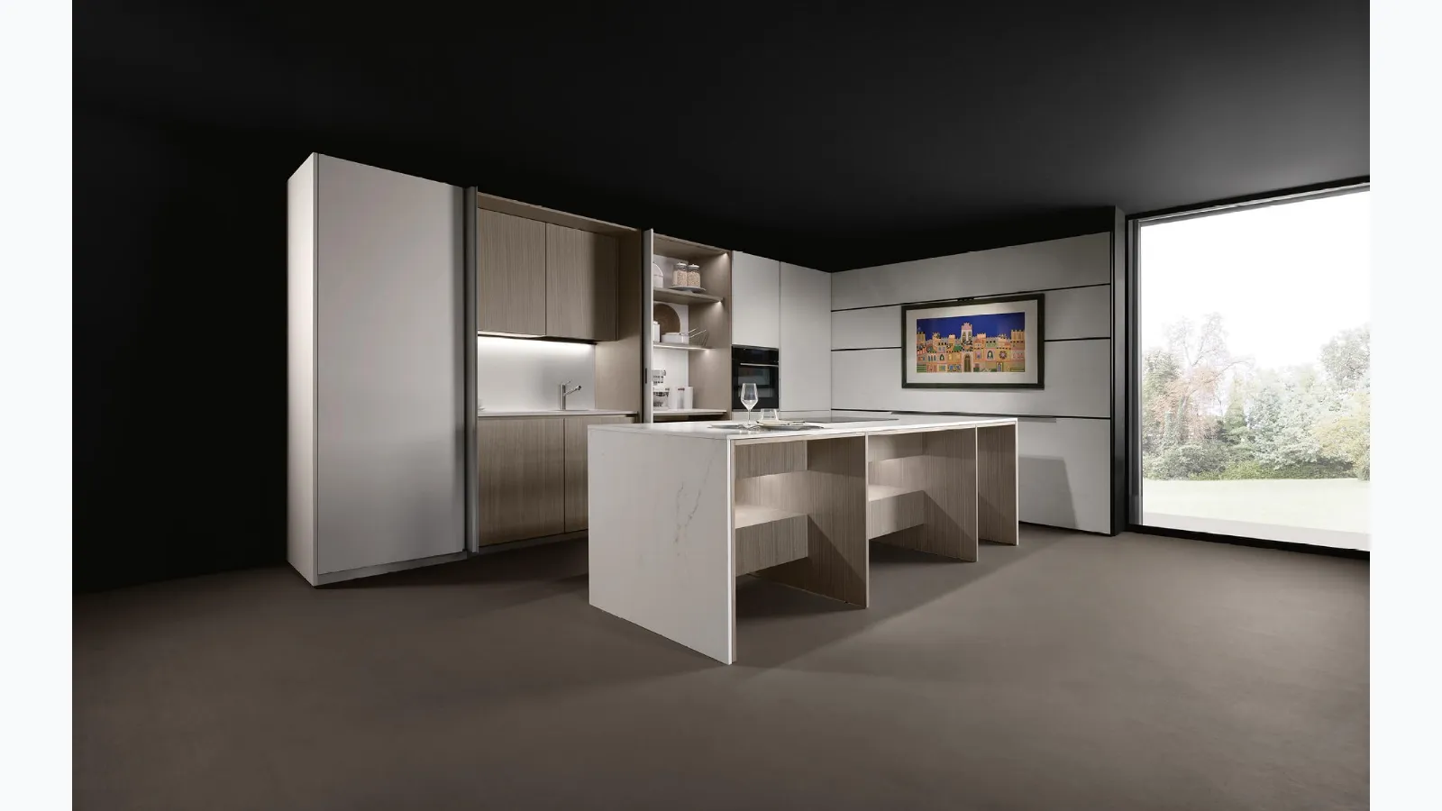 Design Kitchen with K table island + Viva by Maistri
