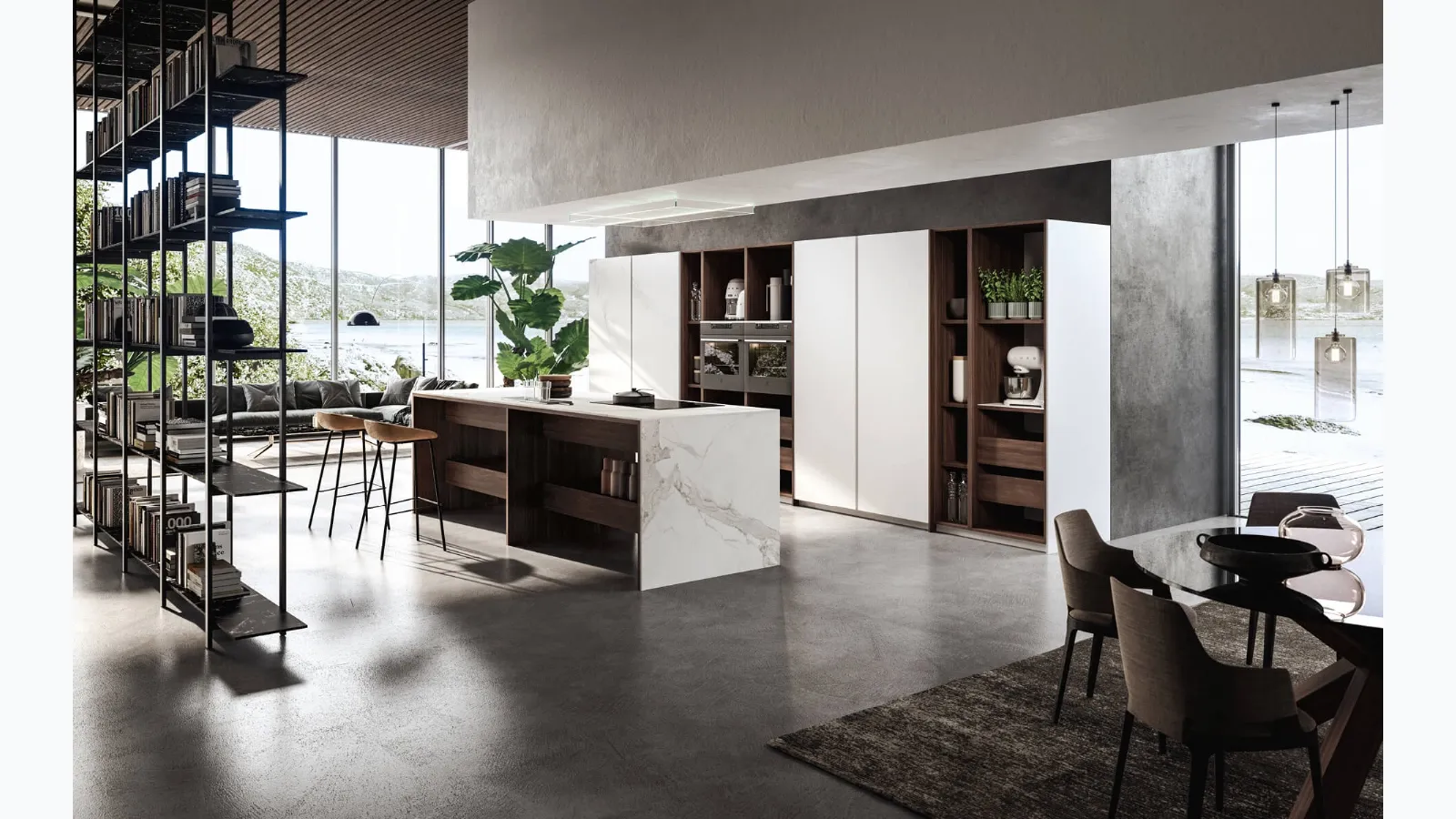Design Kitchen with K Table Island by Maistri
