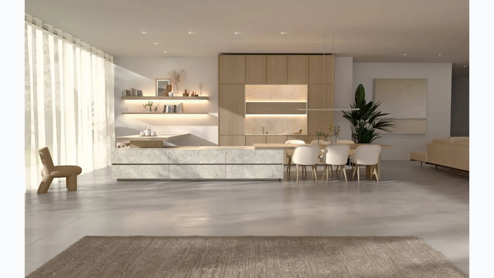 Design Kitchen with Peninsula Marea + Giza + Rim by Maistri