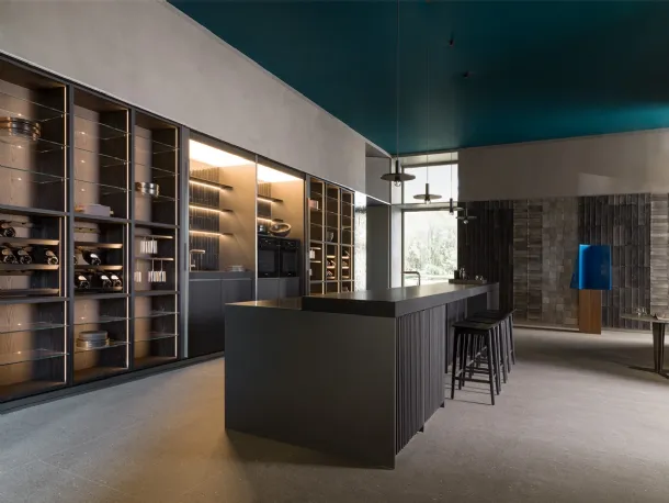 Design kitchen with island Ratio Black Ash by Molteni & C