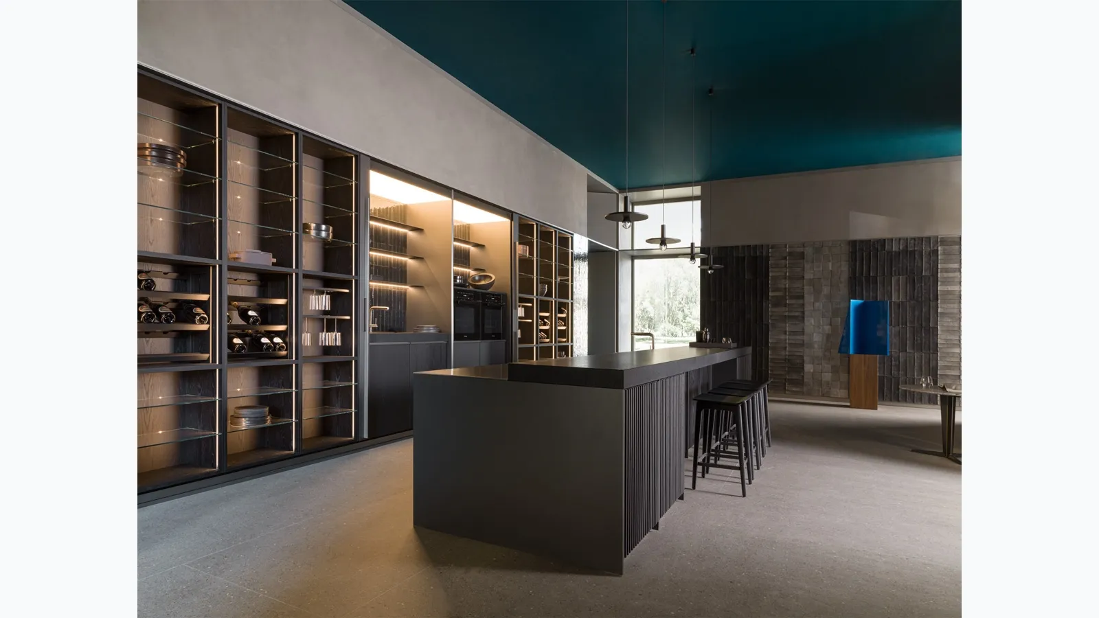 Design kitchen with island Ratio Black Ash by Molteni & C