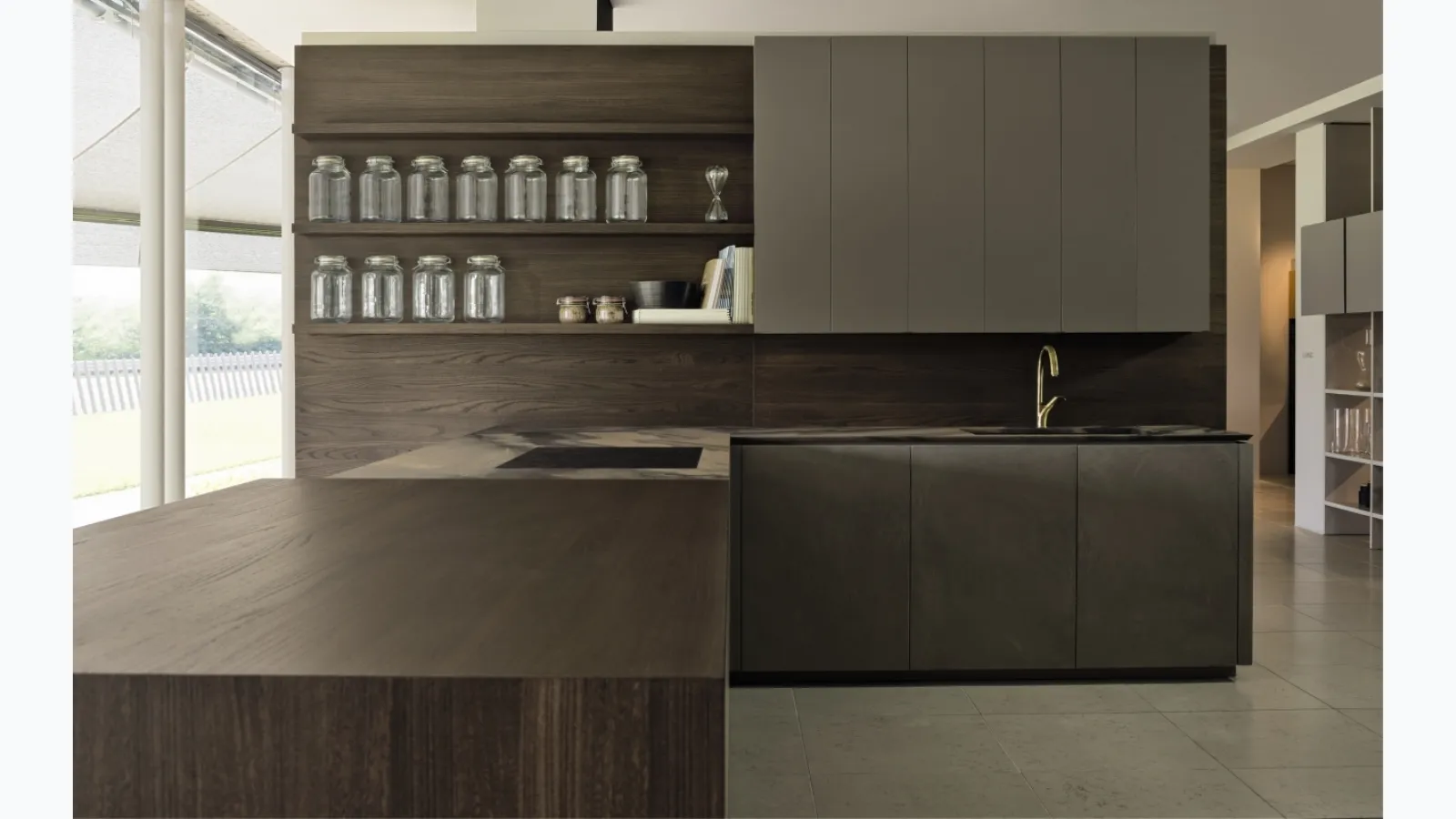 Design kitchen with peninsula Viva 08 by Maistri