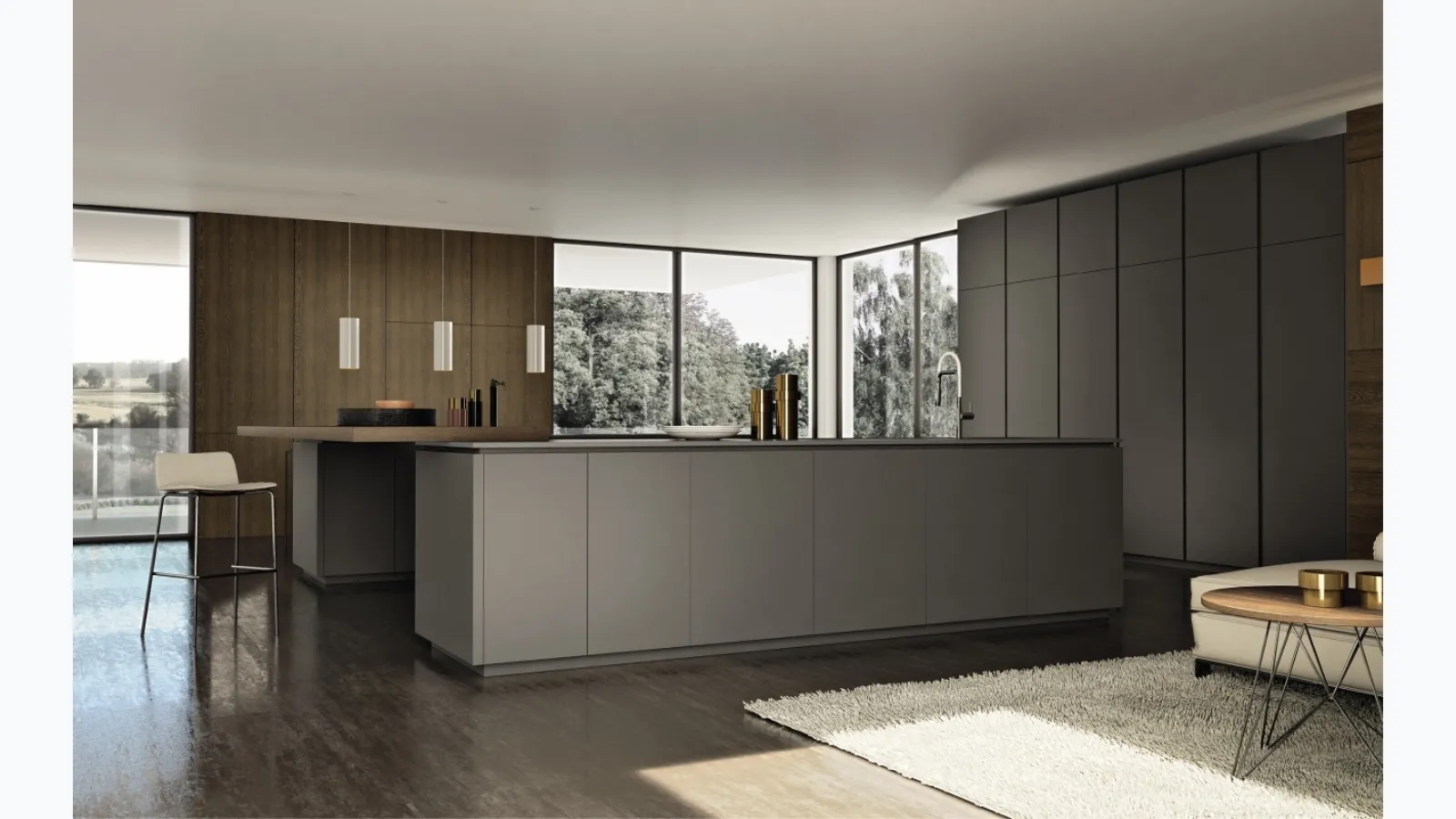 Design kitchen with Viva island in Maistri lacquer.