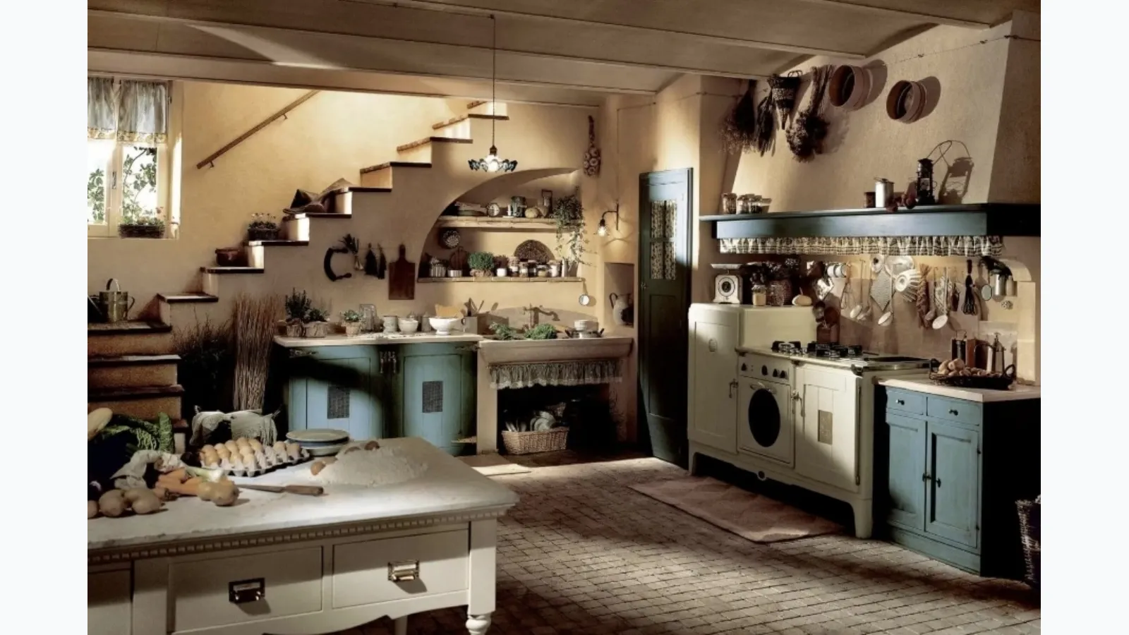 Corner masonry kitchen Doria by Marchi.