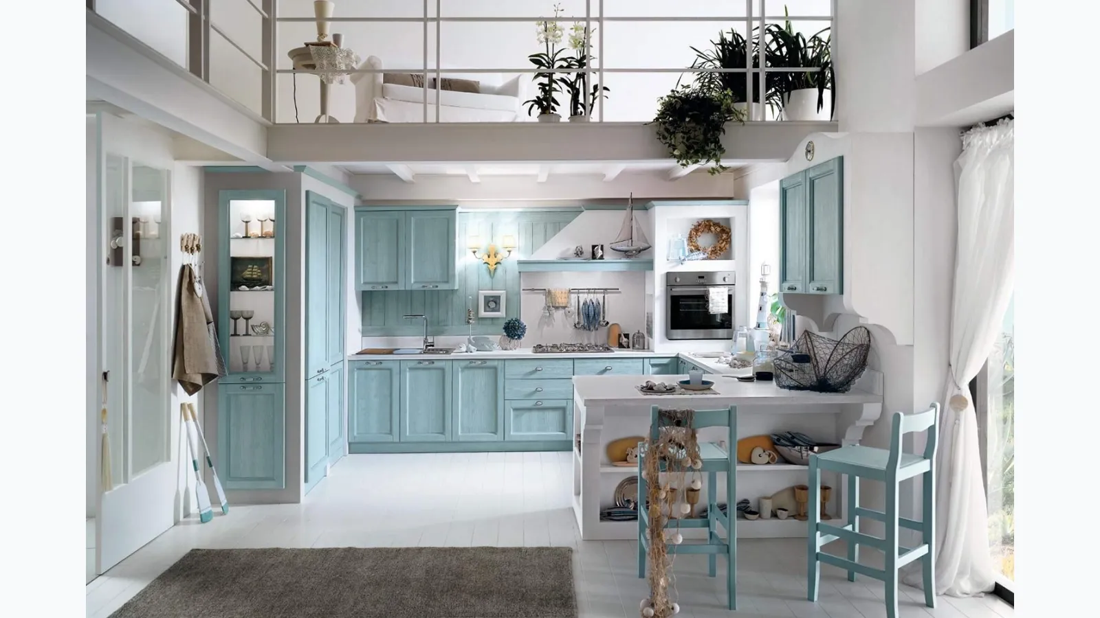 Masonry kitchen with peninsula Everyday Anice Talcato by Callesella.