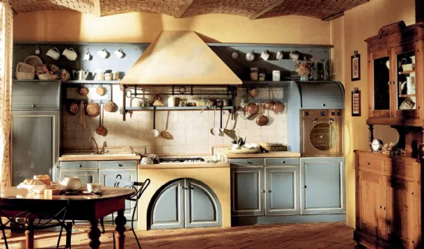 Granduca di Marchi's linear masonry kitchen.
