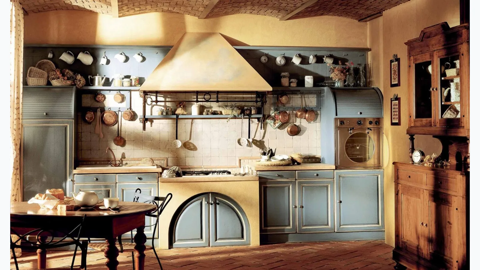 Granduca di Marchi's linear masonry kitchen.