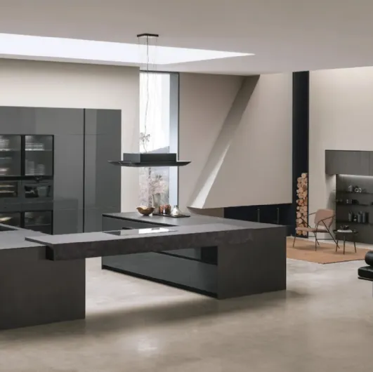 Modern kitchen with double island Aliant 01 by Stosa