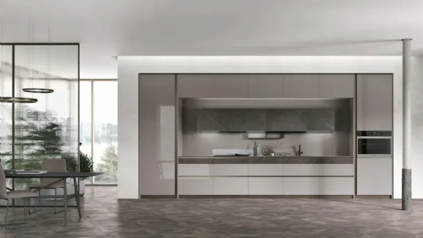 Modern linear kitchen Aliant 06 by Stosa